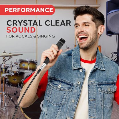 Dynamic Handheld Microphone, High Output, Built-in Pop Filter, Rugged Design