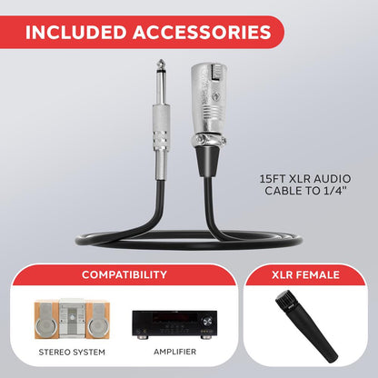 Dynamic Handheld Microphone, High Output, Built-in Pop Filter, Rugged Design