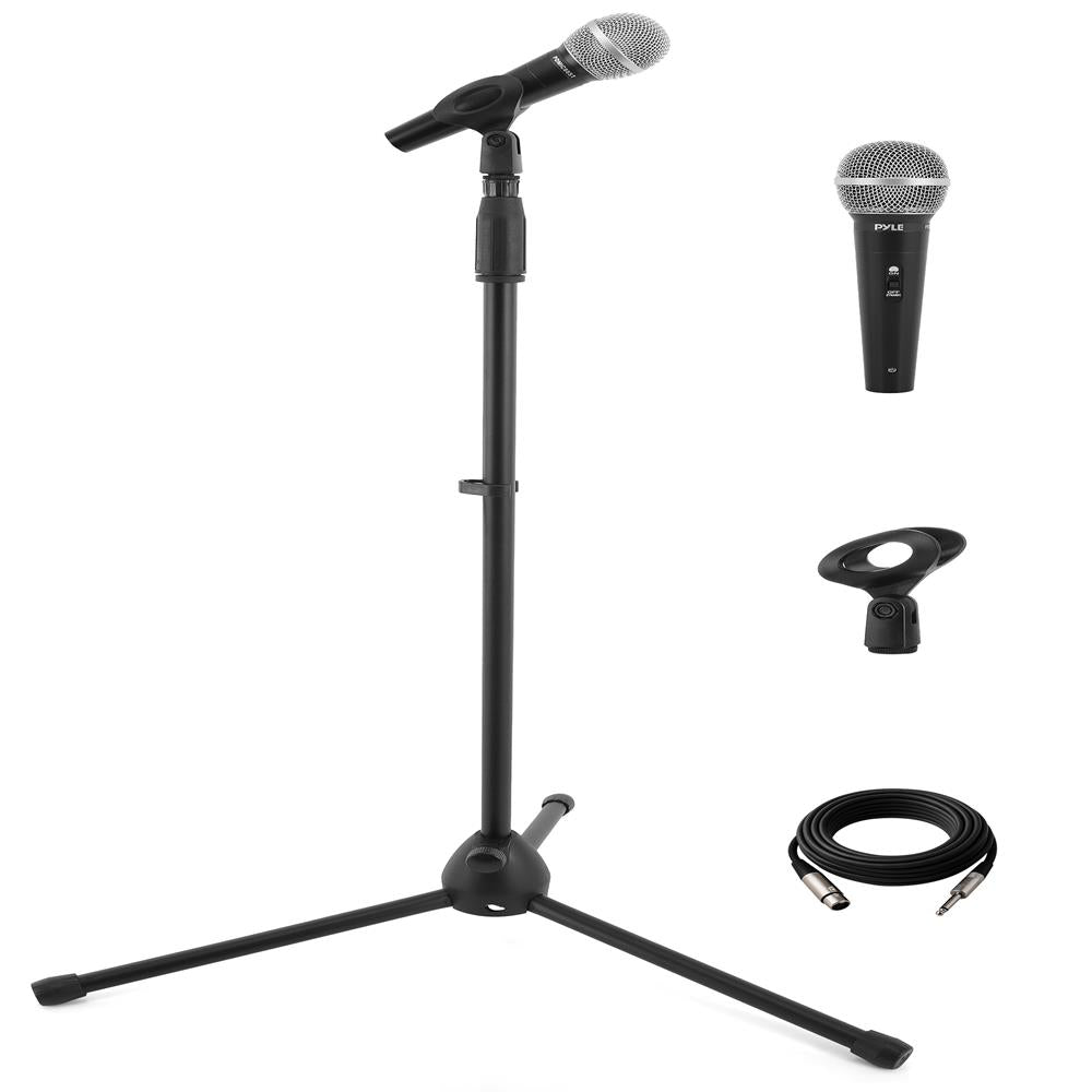 Dynamic Microphone Kit - Clear Sound, Metal Stand, Canvas Bag