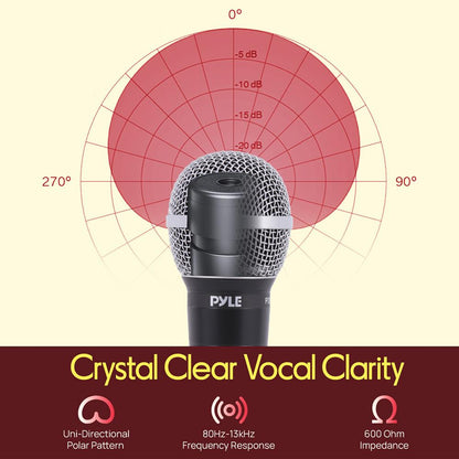 Dynamic Microphone Kit - Clear Sound, Metal Stand, Canvas Bag, 16.4ft Cable