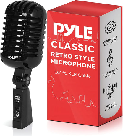 Retro Dynamic Vocal Microphone - Voice Clarity - Built-in Pop Filter