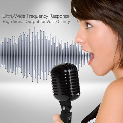 Retro Dynamic Vocal Microphone - Voice Clarity - Built-in Pop Filter