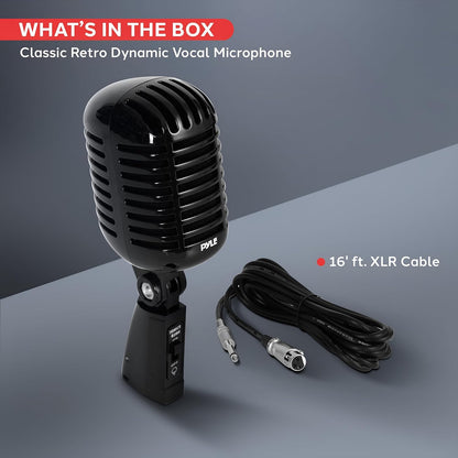 Retro Dynamic Vocal Microphone - Voice Clarity - Built-in Pop Filter