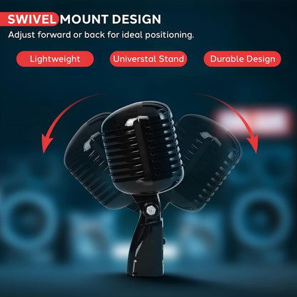 Retro Dynamic Vocal Microphone - Voice Clarity - Built-in Pop Filter