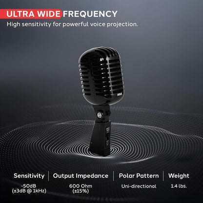 Retro Dynamic Vocal Microphone - Voice Clarity - Built-in Pop Filter