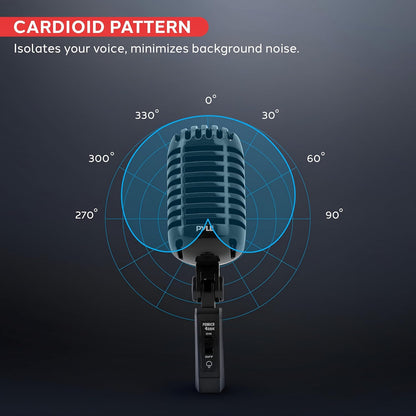 Retro Dynamic Vocal Microphone - Voice Clarity - Built-in Pop Filter