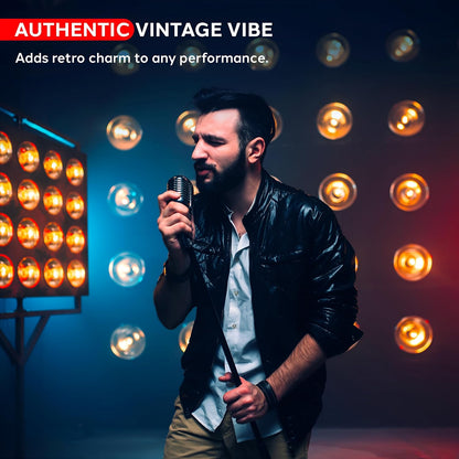 Retro Dynamic Vocal Microphone - Voice Clarity - Built-in Pop Filter