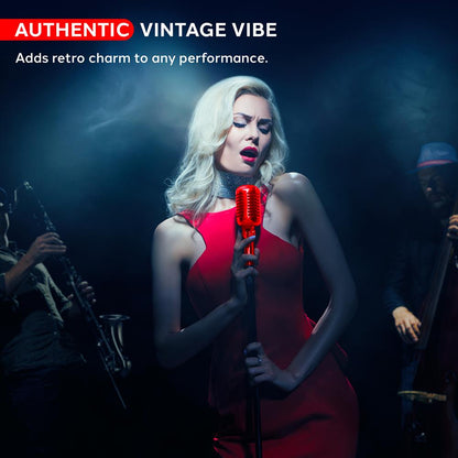 Retro Dynamic Vocal Microphone - Voice Clarity - Red