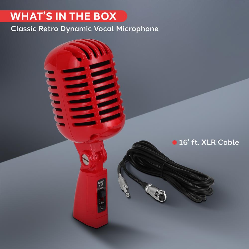Retro Dynamic Vocal Microphone - Voice Clarity - Red – Pyle USA