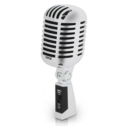 Retro Dynamic Vocal Microphone - High Clarity - Unidirectional - Silver