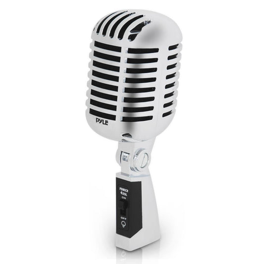 Retro Dynamic Vocal Microphone - High Clarity - Unidirectional - Silver