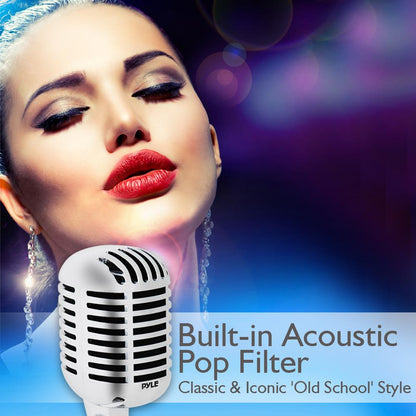 Retro Dynamic Vocal Microphone - High Clarity - Unidirectional - Silver