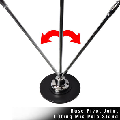 Retro Microphone with Stand, Dynamic Audio, Unidirectional, Silver Finish