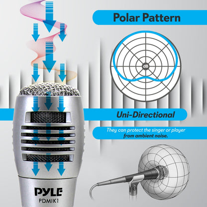Dynamic Microphone High Output Steel Mesh Grill with 6.5 ft XLR Cable