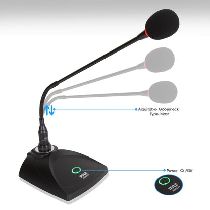 Desktop Gooseneck Mic System - Clear Voice, Pop Filter, Adjustable Position