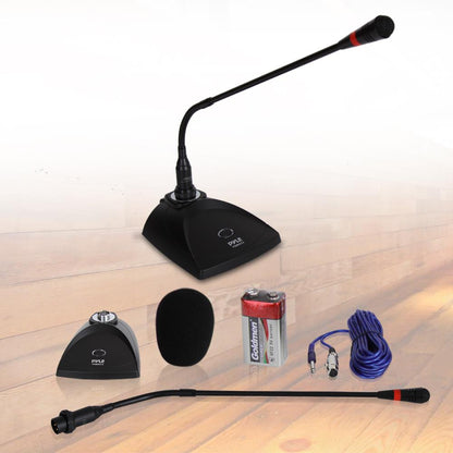 Desktop Gooseneck Mic System - Clear Voice, Pop Filter, Adjustable Position