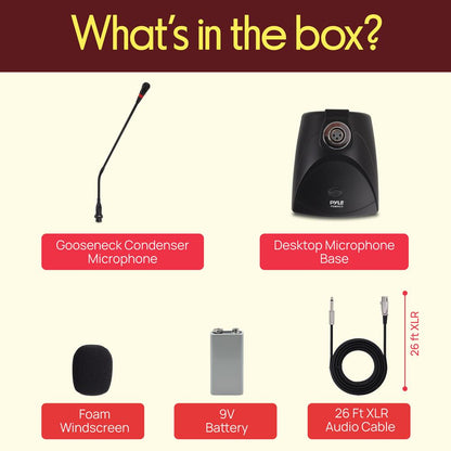 Desktop Gooseneck Mic System - Clear Voice, Pop Filter, Adjustable Position