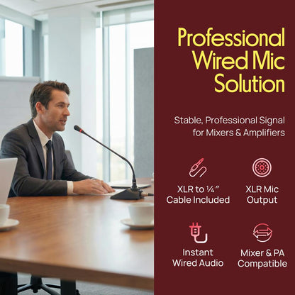 Desktop Gooseneck Mic System - Clear Voice, Pop Filter, Adjustable Position