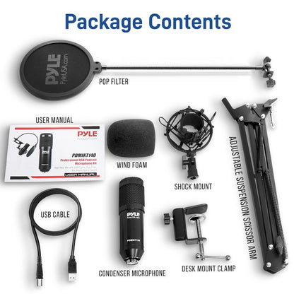 USB Microphone Kit - Studio Quality, Cardioid Condenser, Adjustable Stand