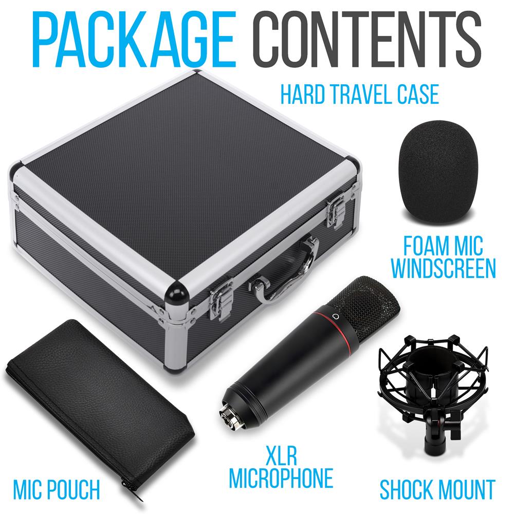 XLR Condenser Microphone Kit - Studio Quality, 34mm Capsule, Metal Alloy - Thumbnail 2