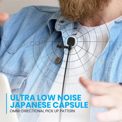 USB Lavalier Microphone - Clear Sound, Copper Shield, Omnidirectional