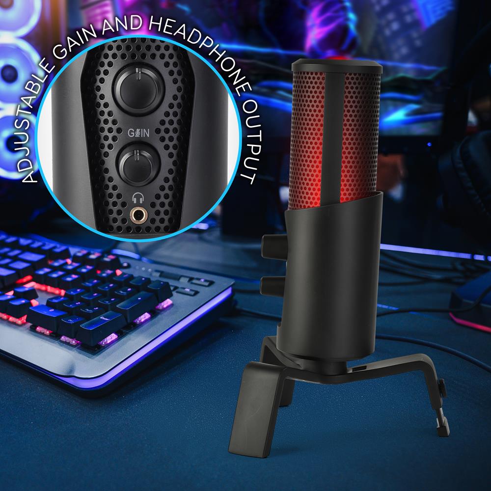 USB Microphone 4 Modes Condenser RGB LED for Gaming/Podcasting - Thumbnail 2