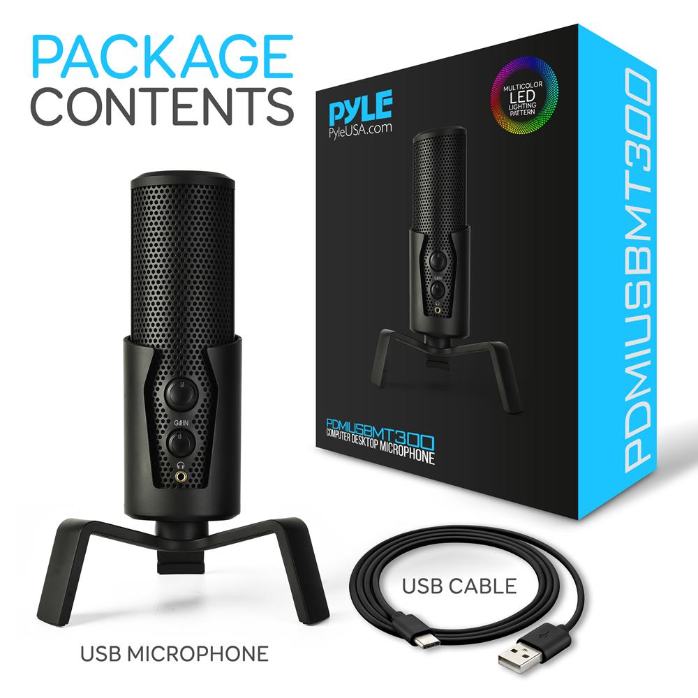USB Microphone 4 Modes Condenser RGB LED for Gaming/Podcasting