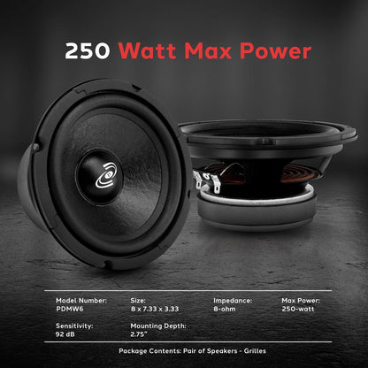product image number 3 for Pyle 6.5'' High Performance Mid-Bass Woofer