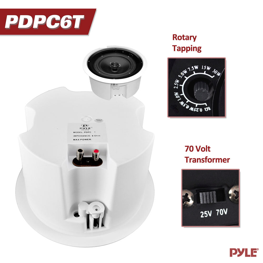 product image number 4 for Pyle 6.5'' In-Wall / Ceiling Speaker, 70V