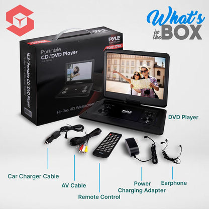17.9’’ Portable Cd/Dvd Player - Hi-Res Hd Widescreen Display With Dual Full Range Stereo Speakers