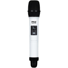 Wireless Microphone System 4-Channel UHF LCD Display White