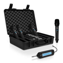 Portable Universal Wireless Microphone System, Includes (4) Handheld Microphones (Black)
