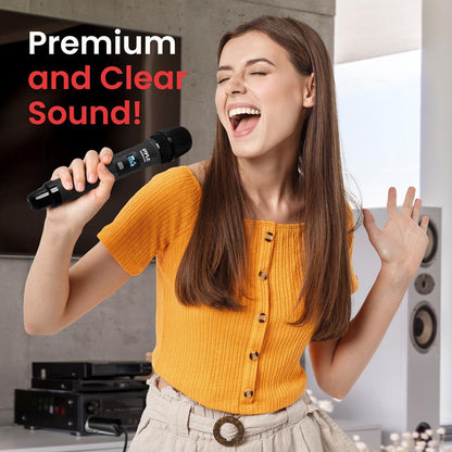 Portable Universal Wireless Microphone System, Includes (4) Handheld Microphones (Black)