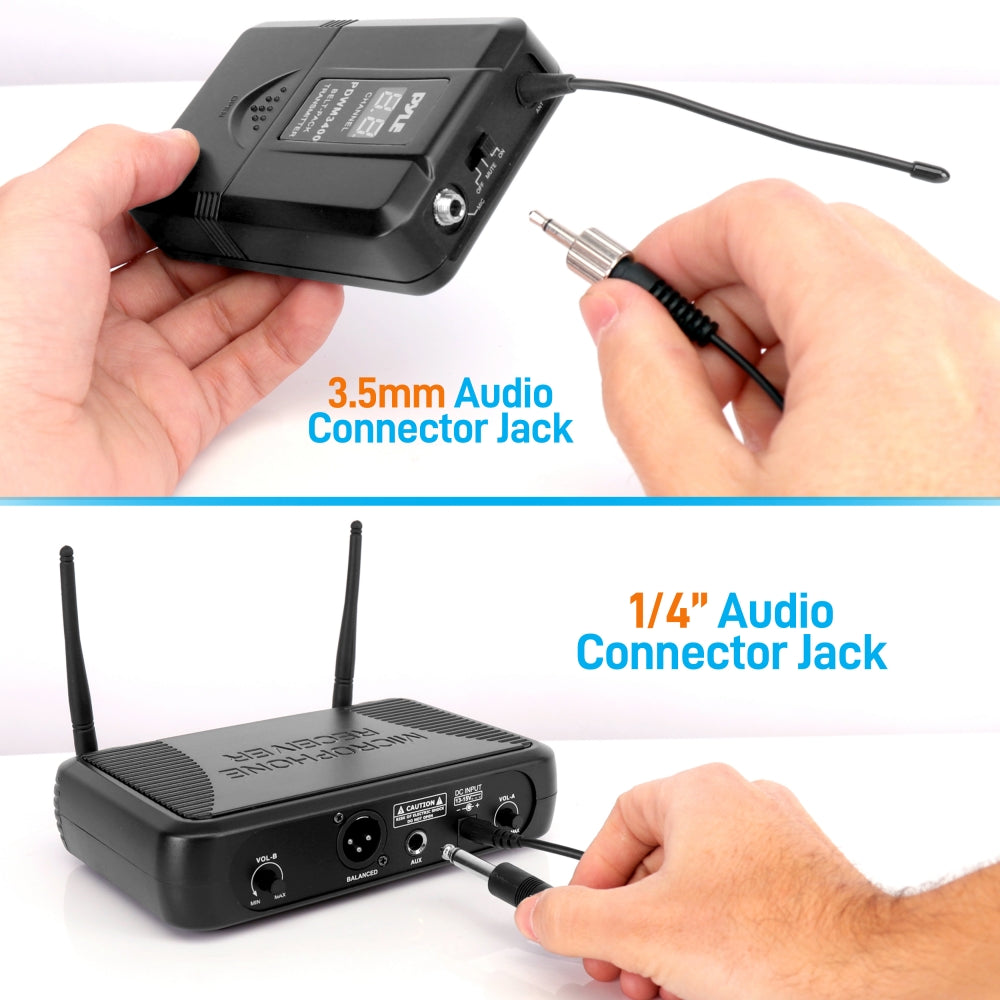 2 Channel Wireless Mic System - Portable UHF, 160' Range, 2