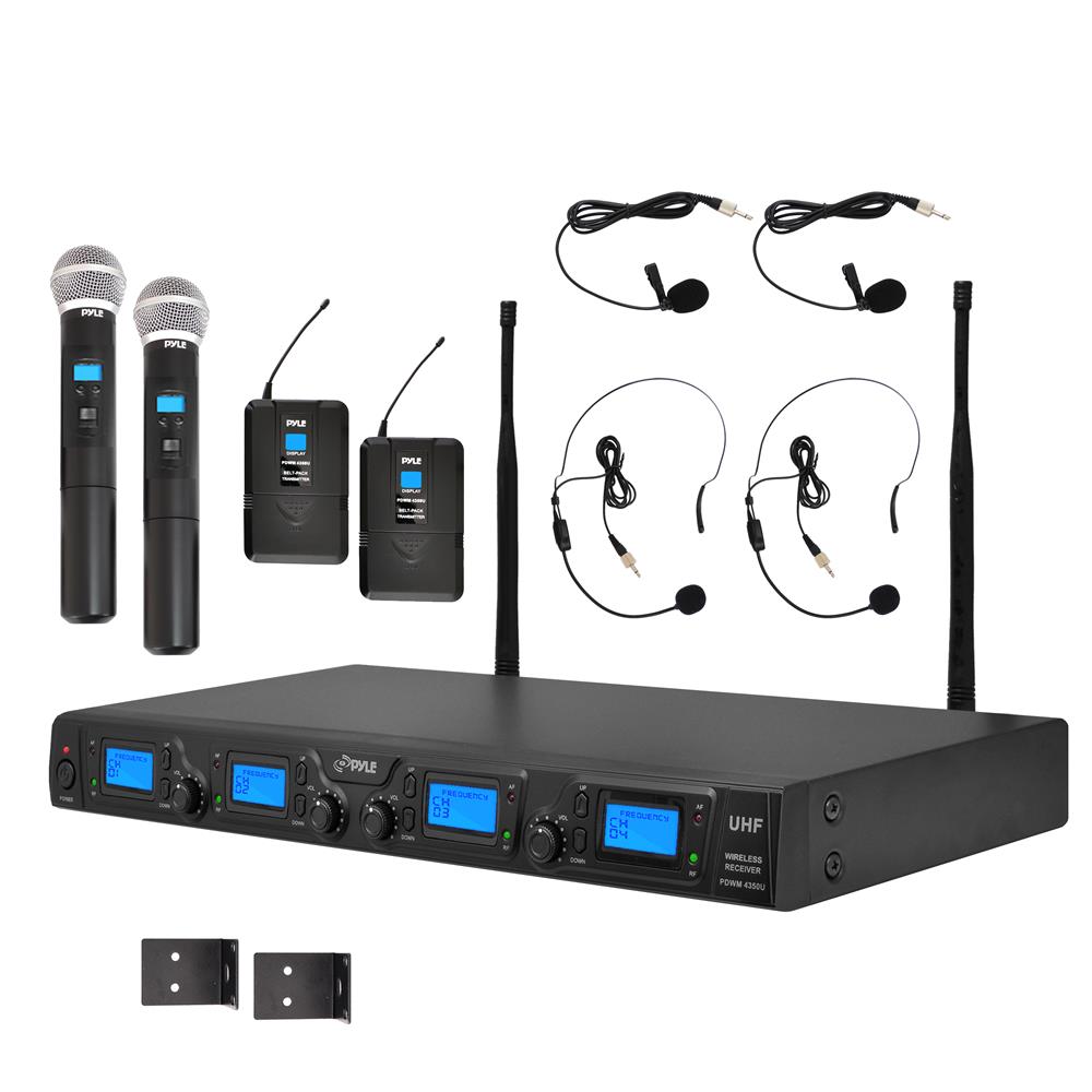 product image number 1 for Pyle 4-Ch. Uhf Wireless Microphone System Kit