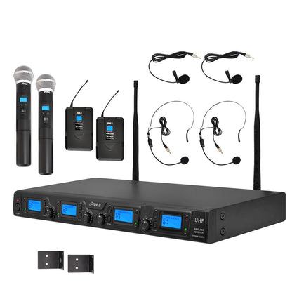 product image number 1 for Pyle 4-Ch. Uhf Wireless Microphone System Kit
