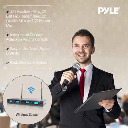 product image number 5 for Pyle 4-Ch. Uhf Wireless Microphone System Kit