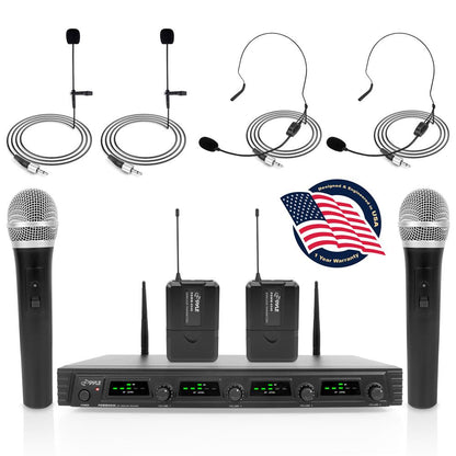 product image number 1 for Pyle 4-Ch. Uhf Wireless Microphone System Kit
