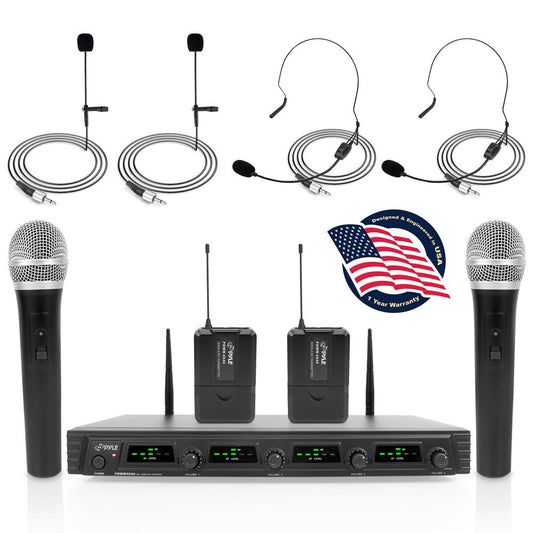 product image number 1 for Pyle 4-Ch. Uhf Wireless Microphone System Kit