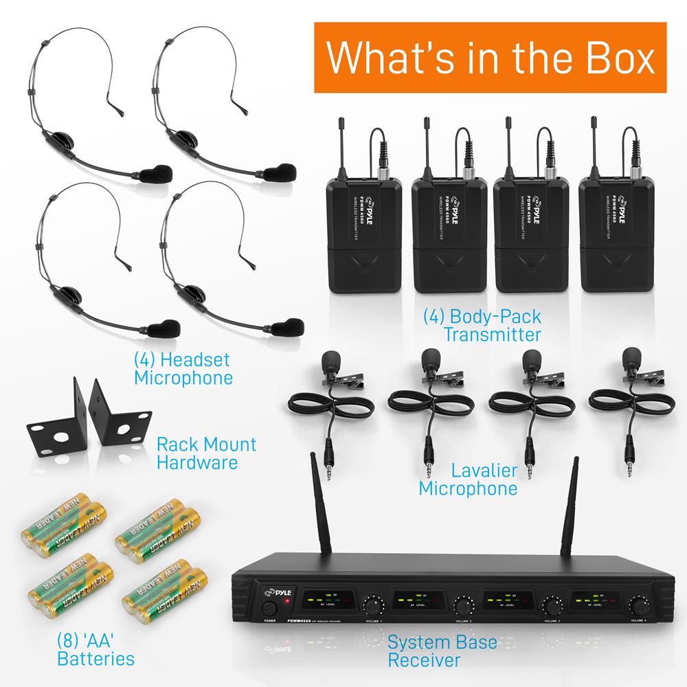 4-Ch. Uhf Wireless Microphone System Kit - Thumbnail 2