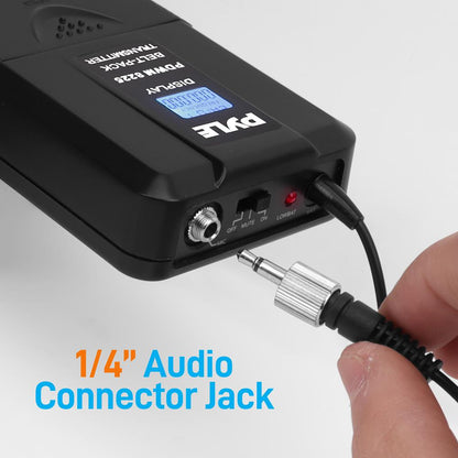 8-Channel UHF Wireless Mic System, 164 ft Range, Digital Display