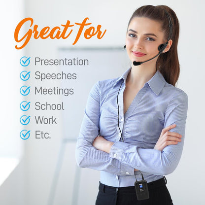 8-Channel UHF Wireless Mic System, 164 ft Range, LCD Display, Rack Mountable