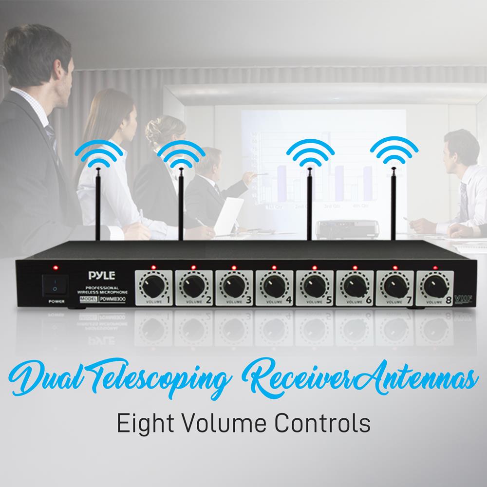 8-Channel Wireless Mic System - Extended Range, Condenser Mics, Rack Mount - Thumbnail 3