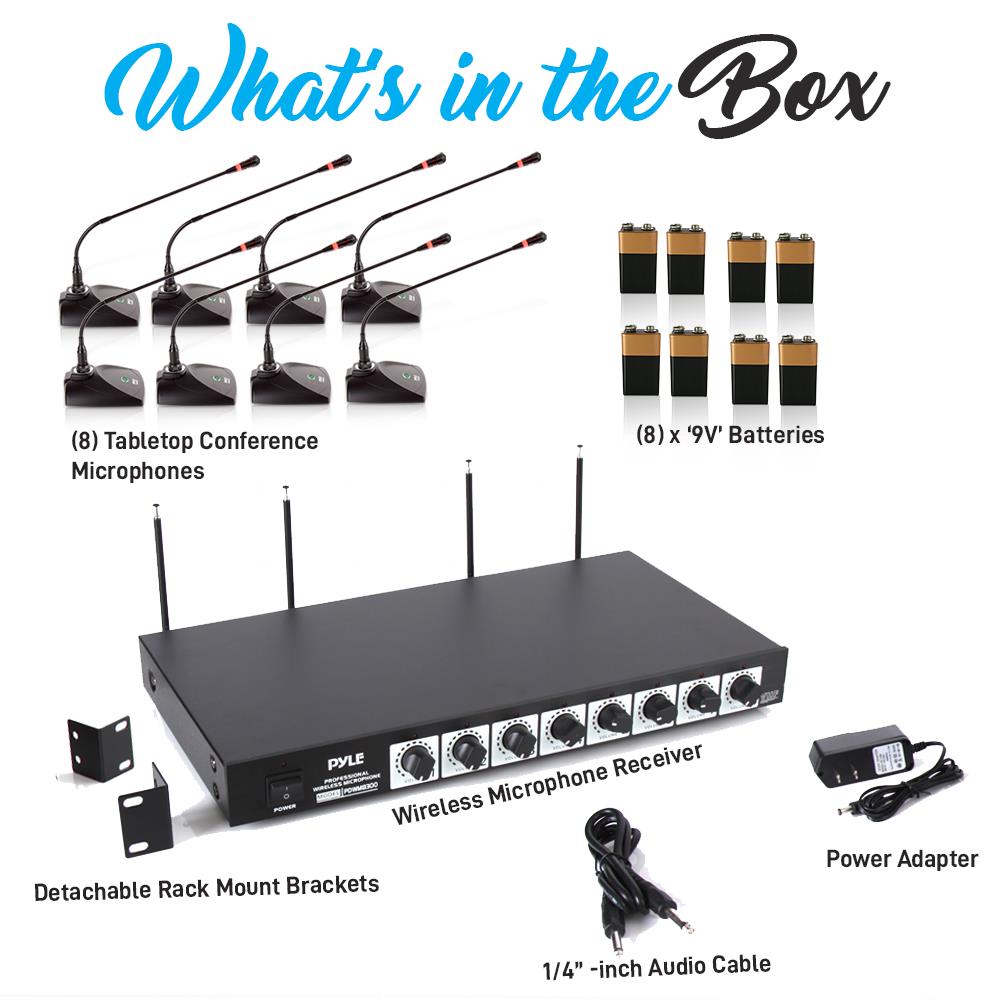 8-Channel Wireless Mic System - Extended Range, Condenser Mics, Rack Mount - Thumbnail 2