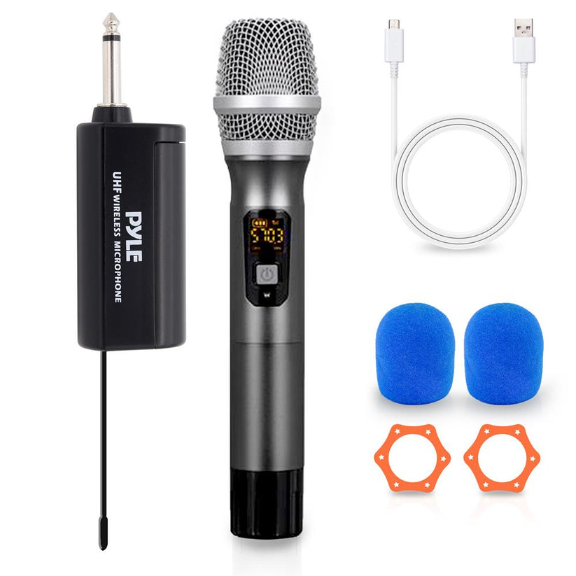 Wireless Mic System - Distortion-Free, UHF Design, Portable – Pyle USA