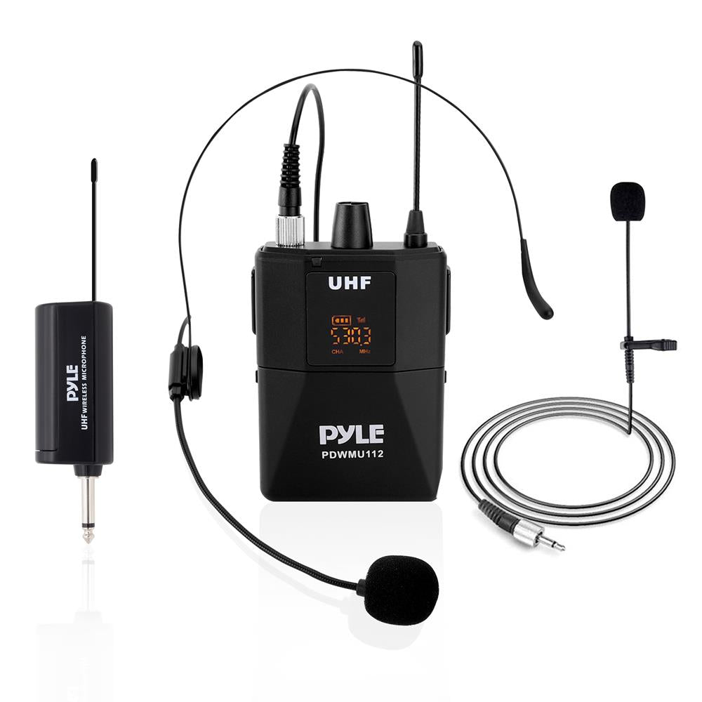 Pyle Portable UHF Wireless Microphone System - Battery Operated Four Bluetooth Cordless Microphone Set with 50 Channels Selectable Frequenc 並行輸入品