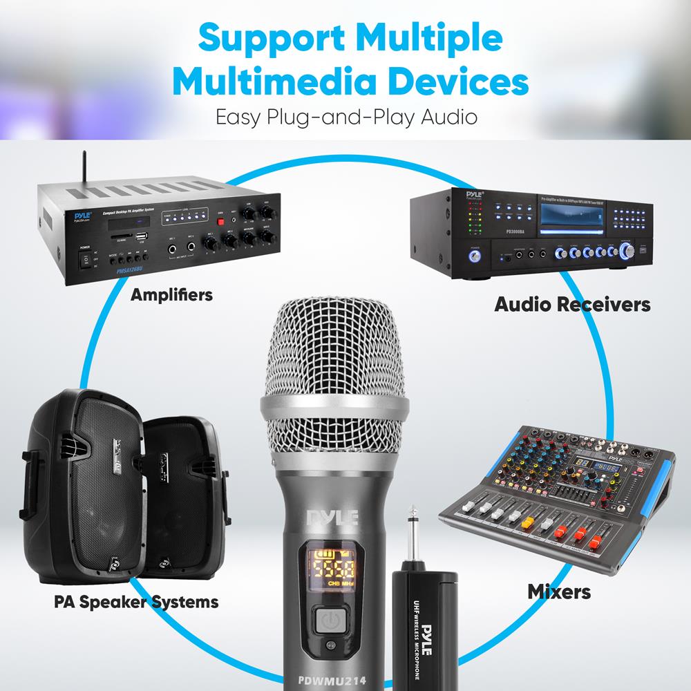 Wireless Microphone System - Reliable UHF Design, Battery Operated - Thumbnail 3
