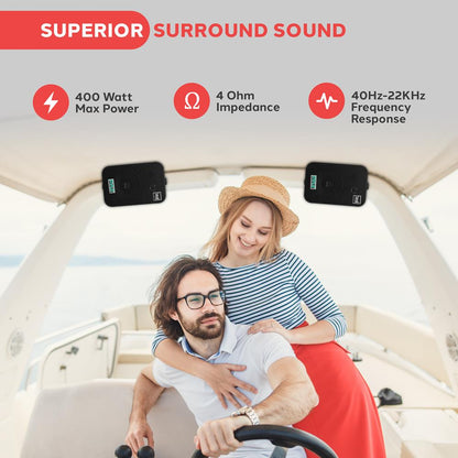 Waterproof Outdoor Speaker System, 5.25" Woofer, Heavy Duty, Black