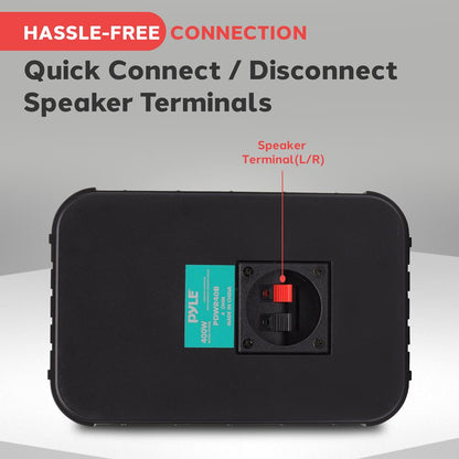 Waterproof Outdoor Speaker System, 5.25" Woofer, Heavy Duty, Black