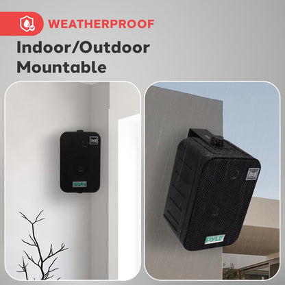Waterproof Outdoor Speaker System, 5.25" Woofer, Heavy Duty, Black